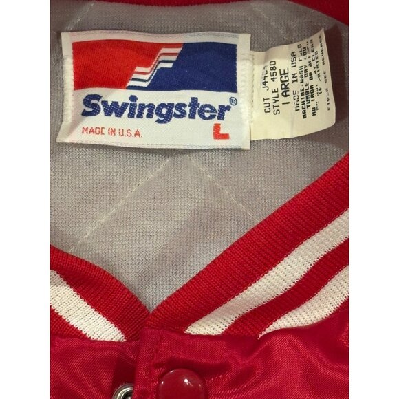 Deadstock Vintage 1980's Swingster Atlanta Hawks NBA Satin Jacket Men's Large - Picture 6 of 7